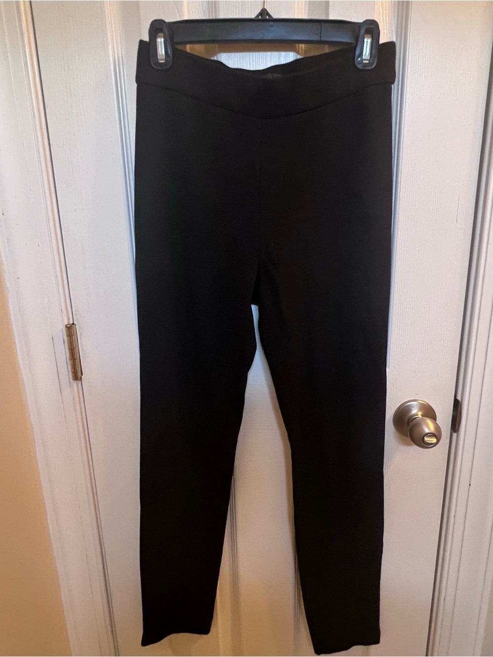Theory Cigarette Pants Black Soft Knit Gamine Audrey Hepburn Minimalist Small